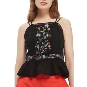NWT TOPSHOP Embroidered Peplum Top